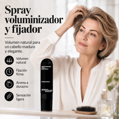 Spray voluminizador y fijador con aroma a durazno