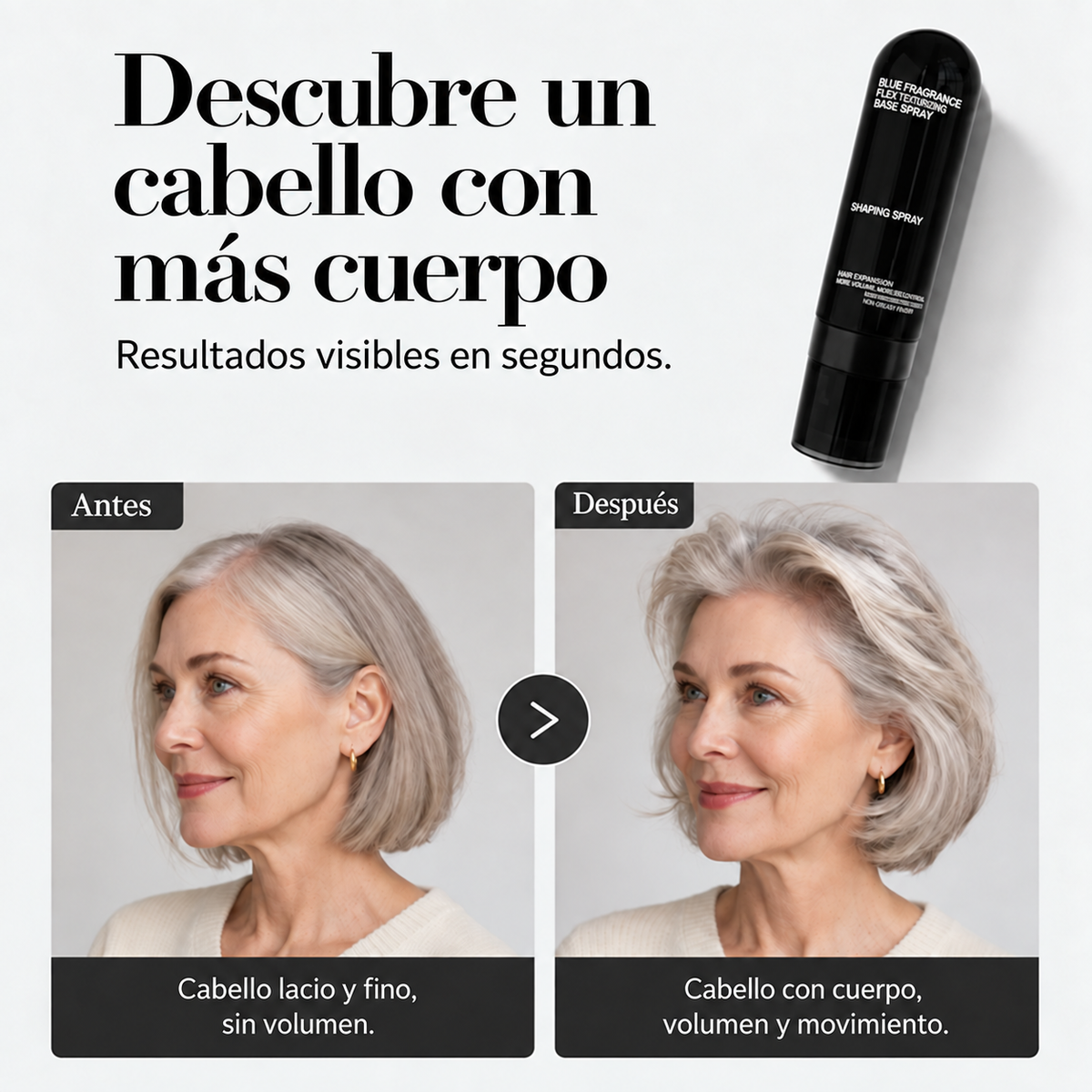 Antes y después: cabello con más cuerpo y volumen
