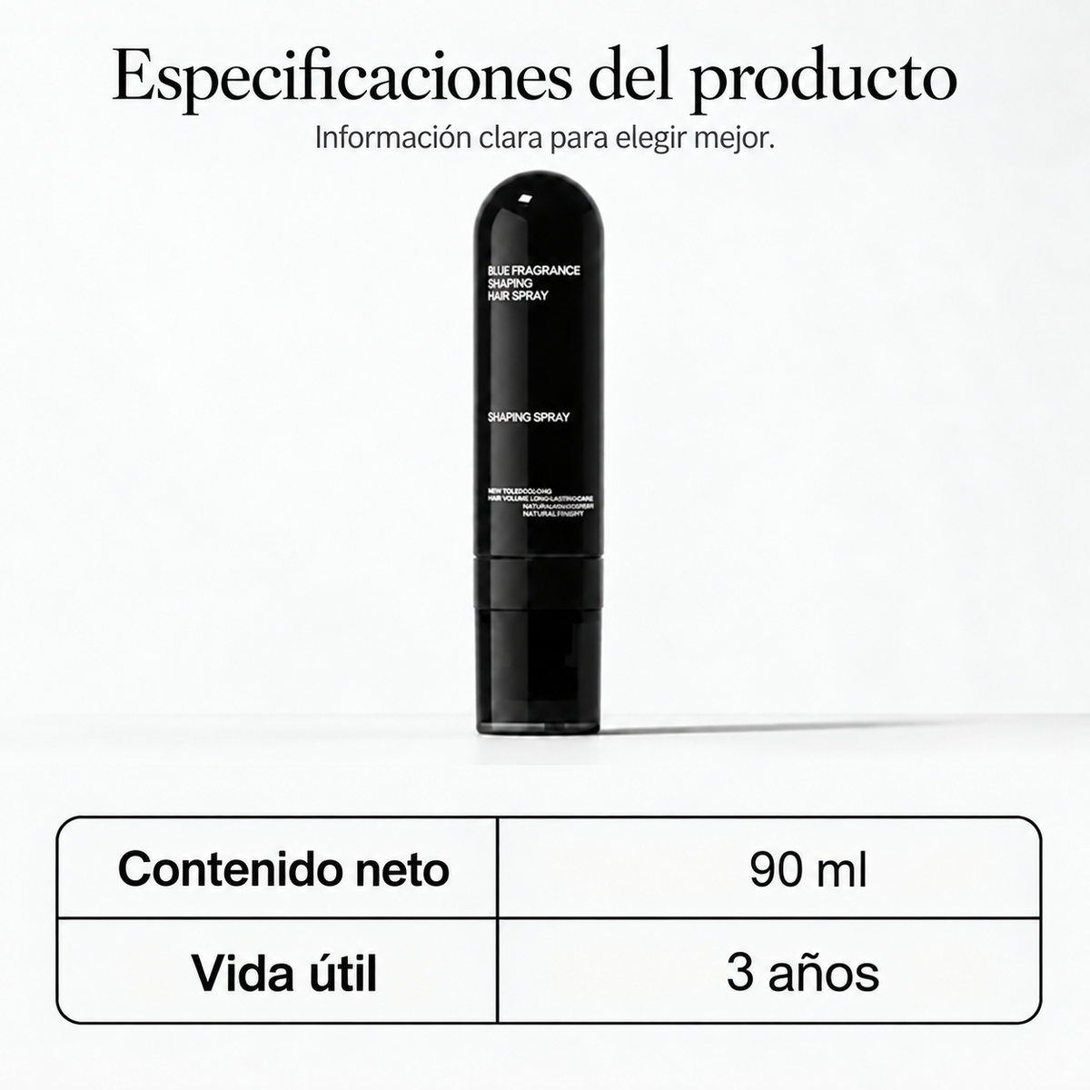 Especificaciones: contenido neto de 90 ml