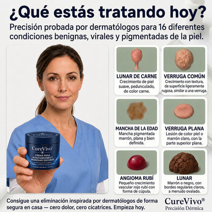 墨CureVivo® Crema para Eliminar Verrugas y Etiquetas Cutáneas en 7 Días (Fórmula Sin Dolor – Sin Cicatrices)🤗