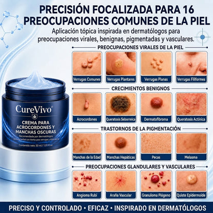 墨CureVivo® Crema para Eliminar Verrugas y Etiquetas Cutáneas en 7 Días (Fórmula Sin Dolor – Sin Cicatrices)🤗