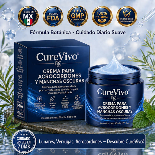 墨CureVivo® Crema para Eliminar Verrugas y Etiquetas Cutáneas en 7 Días (Fórmula Sin Dolor – Sin Cicatrices)🤗