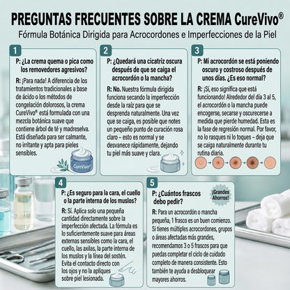 墨CureVivo® Crema para Eliminar Verrugas y Etiquetas Cutáneas en 7 Días (Fórmula Sin Dolor – Sin Cicatrices)🤗